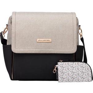 Petunia Pickle Bottom Boxy Backpack Diaper Bag, Gray/Beige Canvas